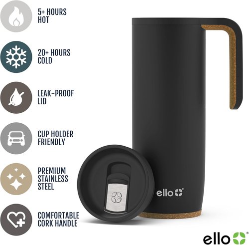 Ello Magnet 18oz Stainless Steel Water Bottle - Insulated & Leak-Proof Design