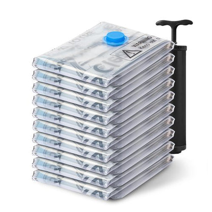 ClearSpace Vacuum Seal Bags for Clothing, Vacuum Storage Bags, 10 Large – Space Saver Bags, Blanket Storage, Clothes Storage – Space Bags, Hand Pump Included