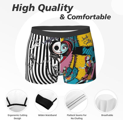 Skiennix Nightmare Christmas-Themed Men's Underwear Briefs - Breathable Stretch Fabric | Fun Novelty Design