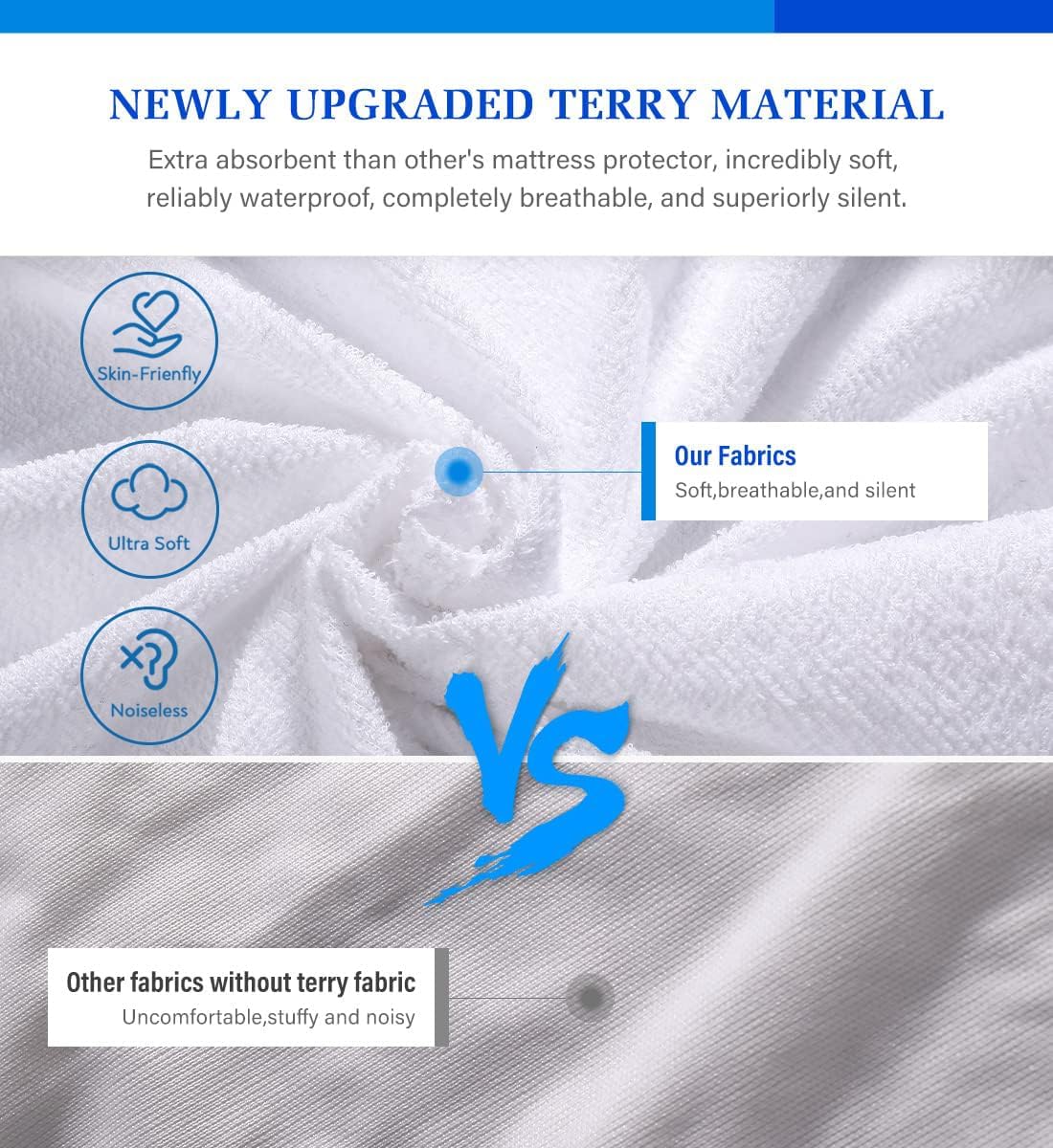 Skiennix Twin Mattress Protector - Waterproof & Soft Breathable Cover for Kids | 39"x75" Fitted Pad