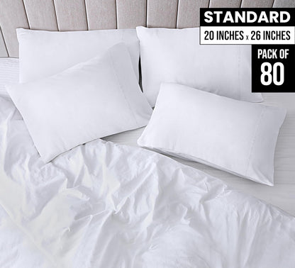 Utopia Bedding Standard Pillow Cases - 80 Pack | Soft Brushed Microfiber - 20 X 26 Inches (White)