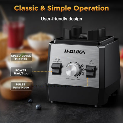 Skiennix Countertop Blender - 25000 RPM Powerful Smoothie Maker with 64oz Pitcher | Self-Cleaning, Ice Crushing, Silver Black