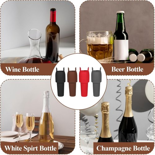 8Pcs Silicone Wine Stopper for Wine Bottles, Reusable Sparkling Wine Bottle Stoppers Keep-Wine-Fresh Sparkling Wine Bottle Stopper for Wine Beer Champagne Home Party