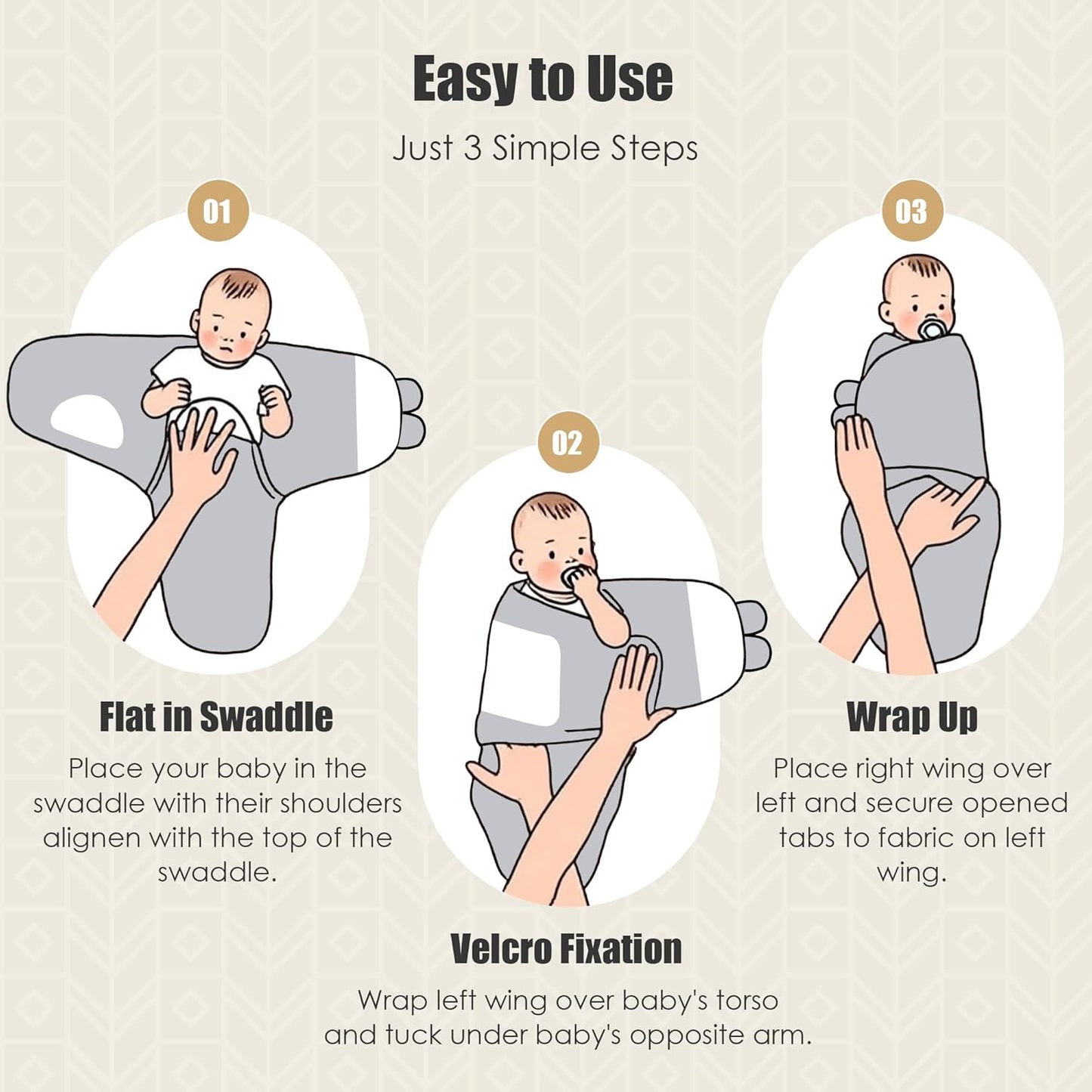 Sweet Dolphin Baby Swaddle Sleep Sacks - Soft Cotton Ergonomic Wrap for Newborns, 0-3 Months, Grey