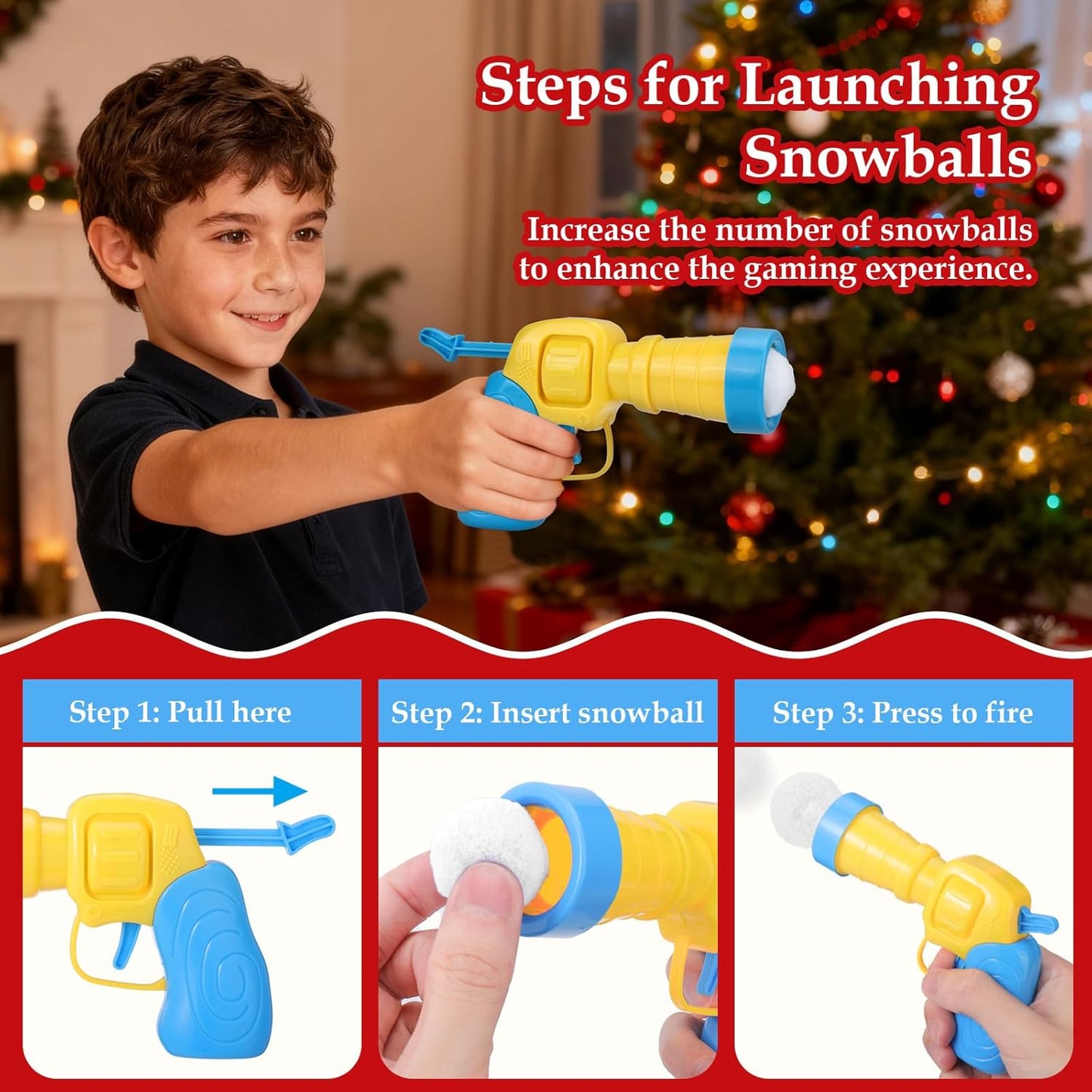 Vodolo Fake Snow Balls - 100 PCS Soft Indoor Snowball Fight Set with Launcher | Winter Fun Essentials