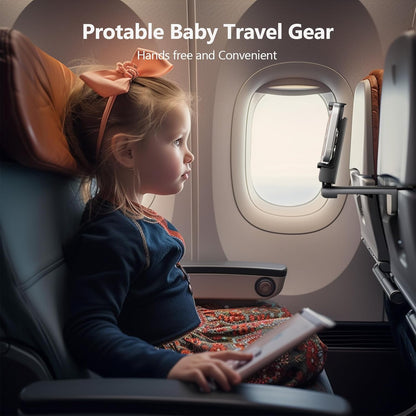 MiiKARE Universal Airplane Travel Phone Holder - 360° Rotation Handsfree Mount for Desk & Tray Table