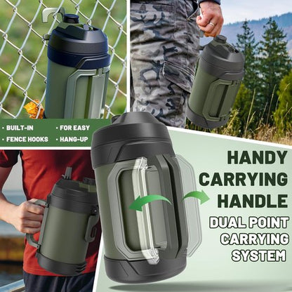 Hydraful 128 oz Insulated Water Bottle - Large Triple Wall Vacuum Jug | Keeps Drinks Cold for 48 Hrs