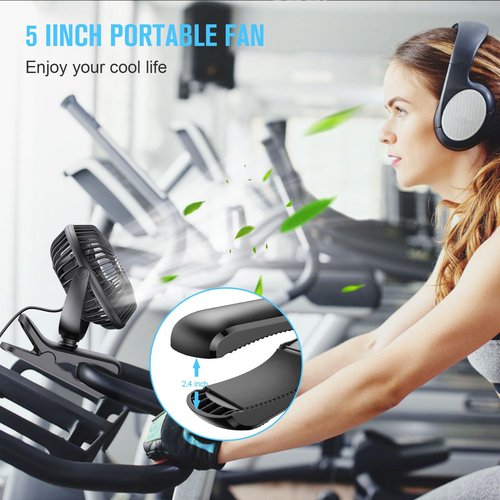 BESKAR Small Clip on Fan, 3 Speeds USB Fans with Strong Airflow, Clip & Desk Fans USB Plug in with Sturdy Clamp - Ultra Quiet operation for Office Dorm Bedroom Stroller