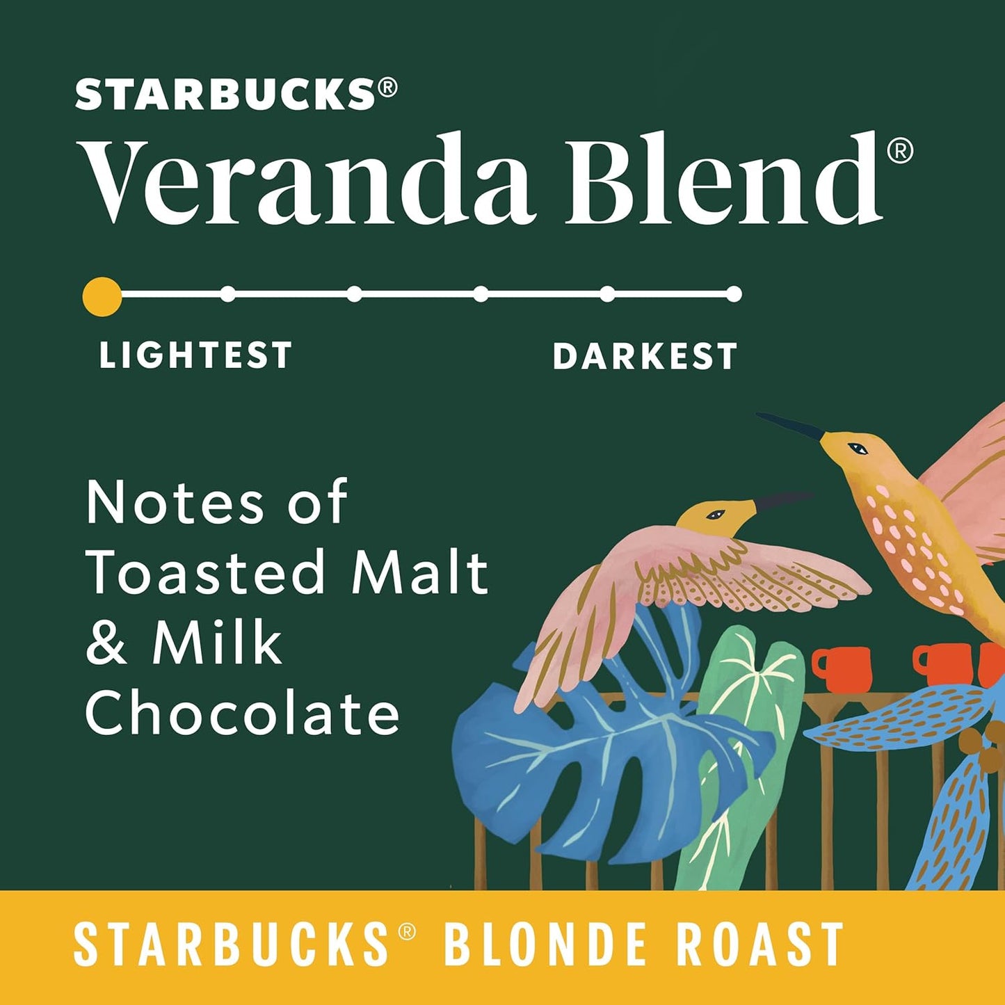 Starbucks K-Cup Coffee Pods - Blonde Roast Veranda Blend for Hot or Iced Coffee | 22 Pods