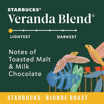 Starbucks K-Cup Coffee Pods - Blonde Roast Veranda Blend for Hot or Iced Coffee | 22 Pods