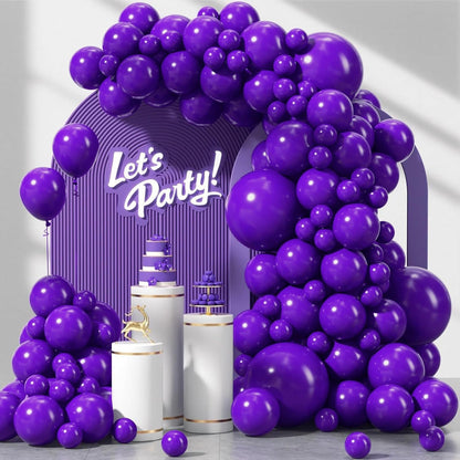 Skiennix Dark Purple Balloons - 120-Piece Set for Graduation, Birthday & Wedding Decor | 5-18 Inch Sizes