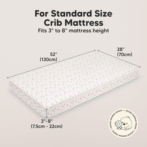 KeaBabies Organic Crib Sheets - 2-Pack Fitted Jersey Cotton Covers | Soft & Breathable for Baby Beds (Butterflies)