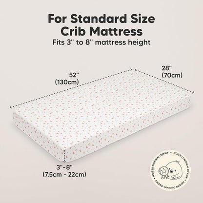 KeaBabies Organic Crib Sheets - 2-Pack Fitted Jersey Cotton Covers | Soft & Breathable for Baby Beds (Butterflies)