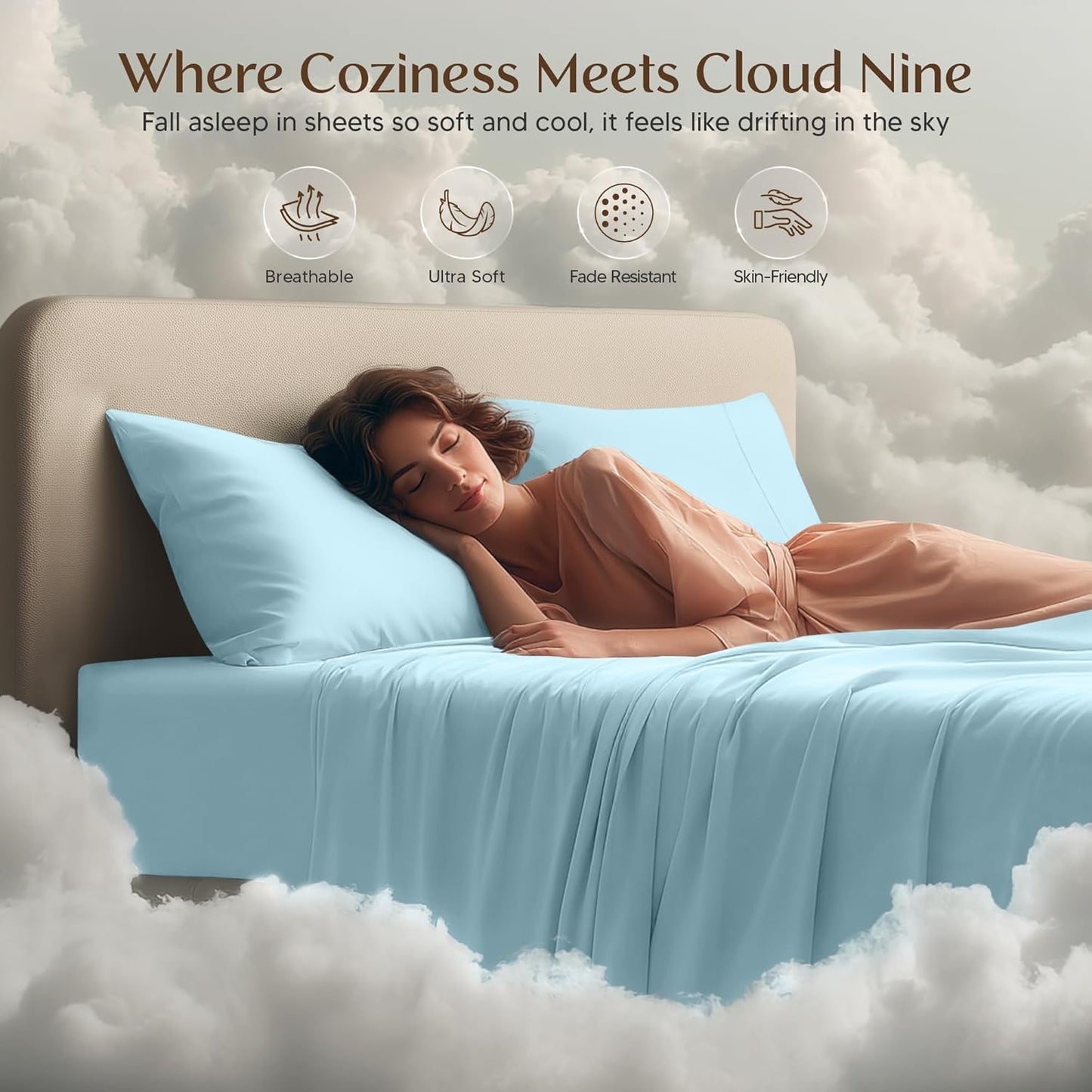 Utopia Bedding Twin Sheet Set - Soft & Breathable Microfiber, 3-Piece Bed Sheets | Ice Blue