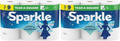 Sparkle Paper Towels - Pick-A-Size | 3 Triple Rolls, Pack of 2 for Convenient Cleaning