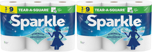 Sparkle Paper Towels - Pick-A-Size | 3 Triple Rolls, Pack of 2 for Convenient Cleaning