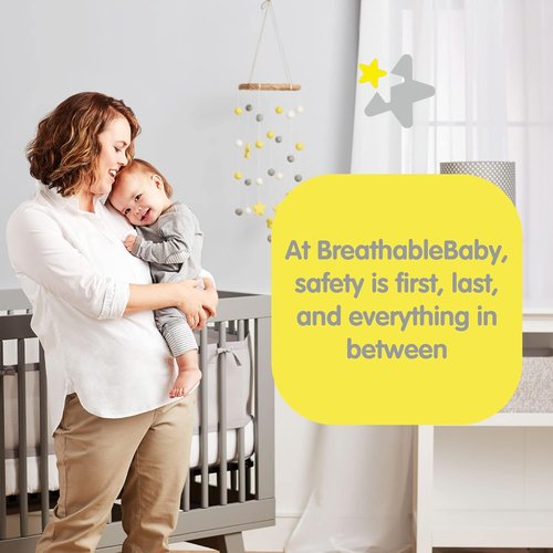 BreathableBaby Breathable Mesh Liner - Classic 3mm Mesh for Full-Size Cribs, White | Covers 3 or 4 Sides