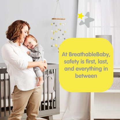 BreathableBaby Breathable Mesh Liner - Classic 3mm Mesh for Full-Size Cribs, White | Covers 3 or 4 Sides