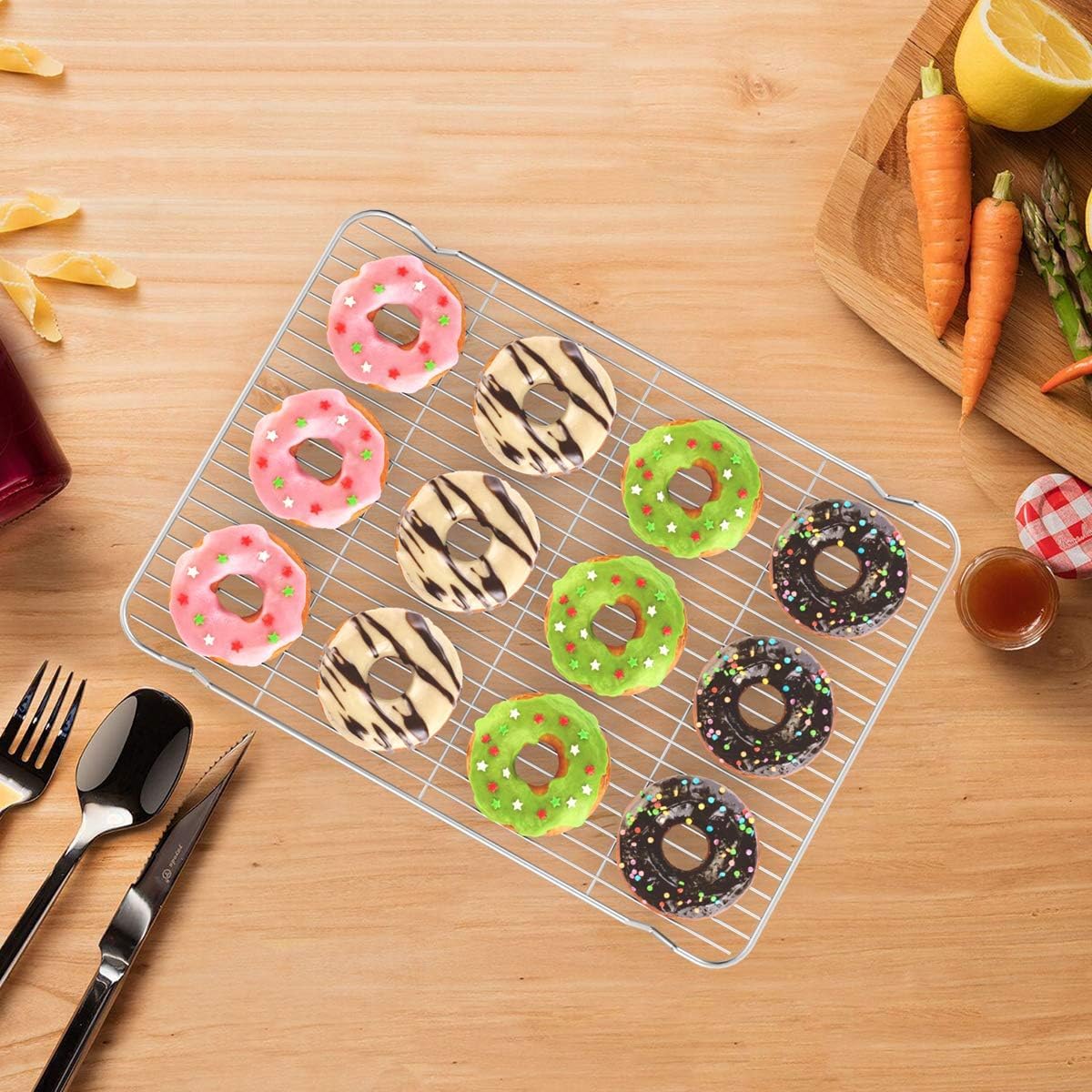 Yododo Baking Sheet Set - 4-Piece Stainless Steel Cookie Sheets with Cooling Racks | 10-Inch Heavy Duty & Easy Clean