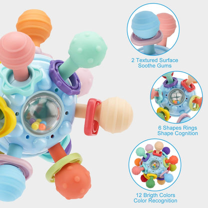 Skiennix Baby Montessori Sensory Toys - Teething & Learning Developmental Gifts for Infants 0-18 Months