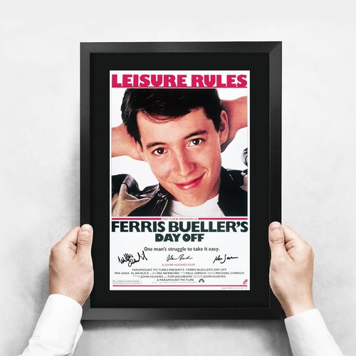 HWC Trading Ferris Bueller's Day Off Autographed Picture - 16" x 12" Framed Movie Memorabilia