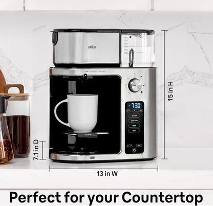 Braun MultiServe Plus 10-Cup Drip Coffee Maker - Programmable Hot & Cold Brewer with Stainless Steel Design | KF9270SI