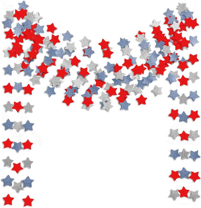 Patriotic Star Streamers Garland by [Brand Name] - 6 Pack Red, White & Blue Bunting Banner for 4th of July Celebrations | 50 Feet