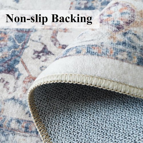Hallway Washable Runner Rug - Vintage Soft Non-Slip 3x6 Entryway Floor Mat | Ideal for Kitchen & Living Room