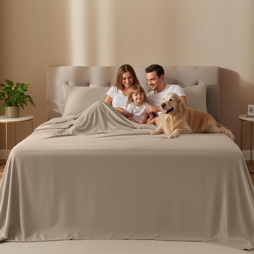 Utopia Bedding Full Sheet Set – 4 Piece Bed Sheets for Full Size Bed, Soft and Breathable Microfiber, Includes 1 Fitted Sheet, 1 Flat Sheet and 2 Pillowcases (Beige)