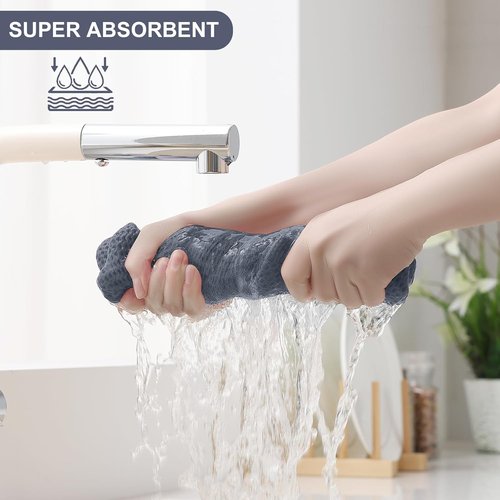 Homaxy Kitchen Towels Set - Ultra Soft & Absorbent Cotton Dishcloths | 8-Pack in Mixed Colors, 12x12 & 13x28 Inches
