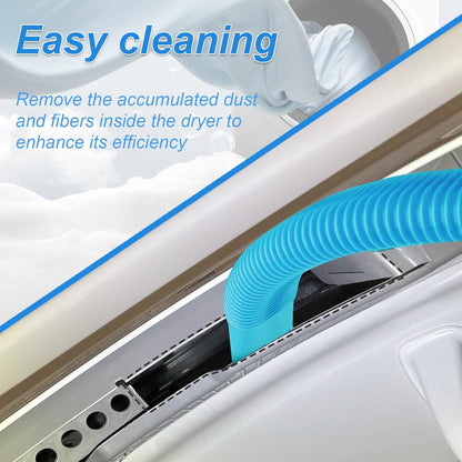 Skiennix Dryer Vent Cleaner Kit - Universal Vacuum Hose Attachment for Lint Removal | Fits All Vacuums (Blue)