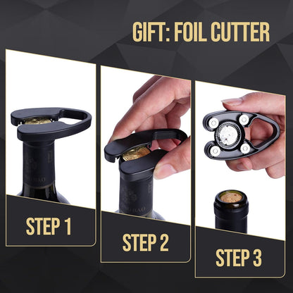 Wine Opener, Zinc Alloy Premium Wing Corkscrew Wine Bottle Opener with Multifunctional Bottles Opener, Upgrade