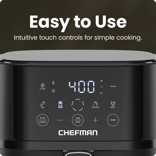 Chefman Air Fryer - 4 QT Compact Air Fryer with Hi-Fry Technology for Quick, Crispy Meals - Black