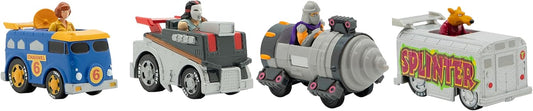Teenage Mutant Ninja Turtles Diecast Shell Riders Set - Classic Edition Figures with Casey Jones, April, Splinter & Shredder for Kids Ages 3+