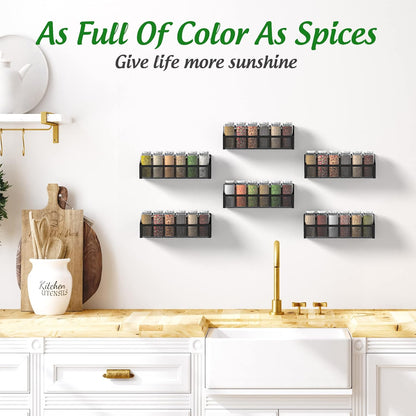 Moforoco Spice Rack - Over Door Pantry Organizer for Cabinet | Black Wall-Mount Storage Shelf