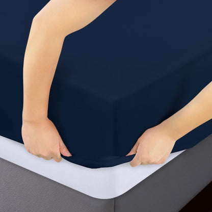 Utopia Bedding Twin XL Fitted Sheets - Soft Brushed Microfiber with Deep Pockets - Navy (Pack of 2)