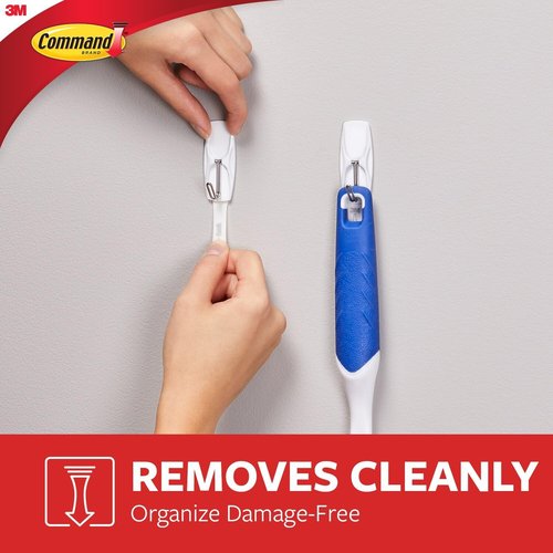 Command Medium Wire Toggle Hooks - Damage-Free Wall Hooks with Adhesive Strips | Holds Up to 2 lb, 7 Hooks Included
