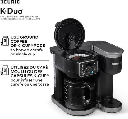 Keurig K-Duo Coffee Maker - Single Serve K-Cup Pod & Carafe - Sleek Black Design