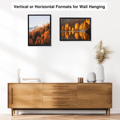 JCJMY 11x14 Black Picture Frame - Versatile Wall Mounting for Horizontal or Vertical Display