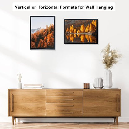 JCJMY 11x14 Black Picture Frame - Versatile Wall Mounting for Horizontal or Vertical Display