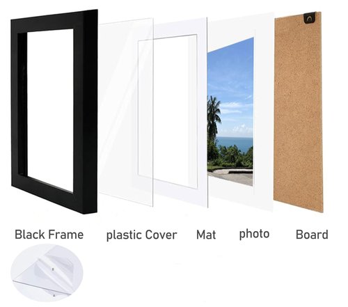 BENGBUKAISAI 11x14 Picture Frame, Display Pictures 8x10 with Mat or 11x14 Without Mat, Wall Hanging Photo Frame,Black, 1 Pack