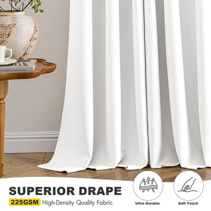 MIULEE Pure White Room Darkening Curtains - Grommet Top Bedroom Window Treatment Curtains Thermal Insulated Drapes for Living Room Kitchen Light Blocking Drapery, 40 x 45 Inches Long, 2 Panels