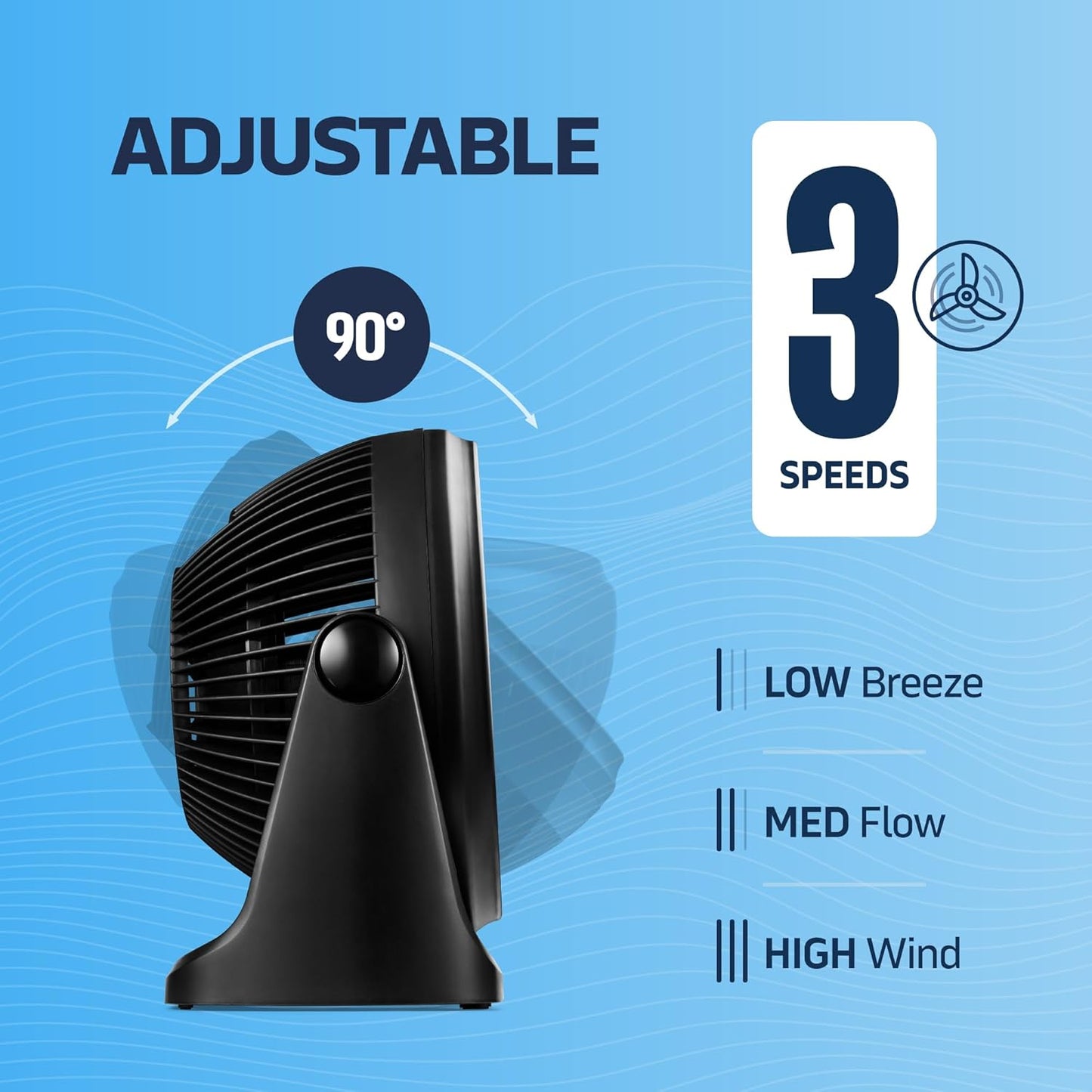 NEXAIR 7" Portable Turbo Fan - 3 Speed Adjustable Air Circulator | Quiet & Durable for Home & Office