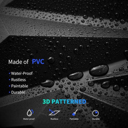 Art3dwallpanels 3D Wall Panels - Diamond PVC Flower Textured Décor for Living Room | Black, 12''x12'', 32 Sq.Ft.