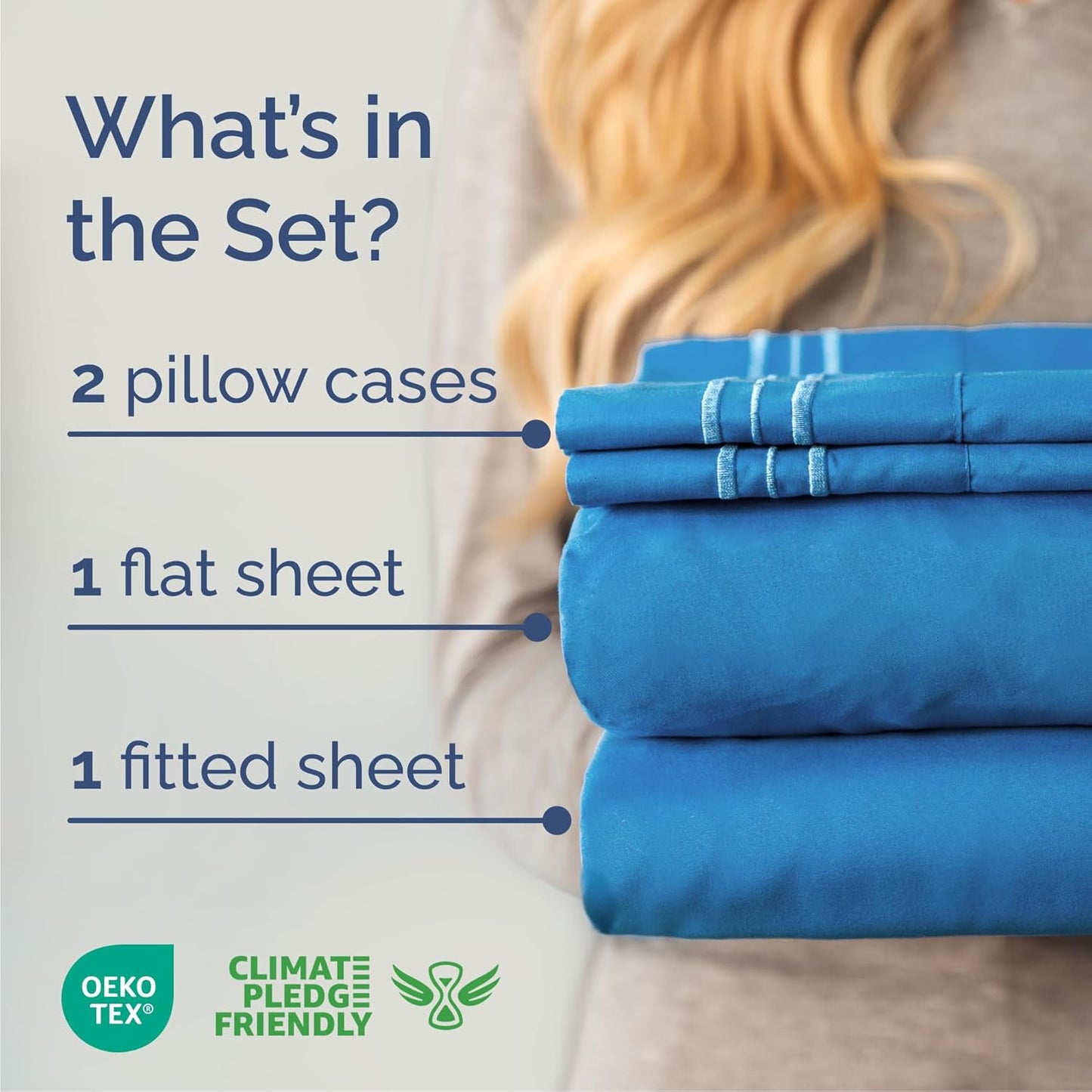 Queen Size 4-Piece Sheet Set | Skiennix Comfy Cooling Bed Sheets - Soft, Wrinkle-Free, Deep Pockets - Royal Blue