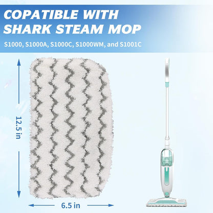 Shark 6-Pack Thickened Steam Mop Replacement Pads - Durable Microfiber, Washable for Pet Owners & Families