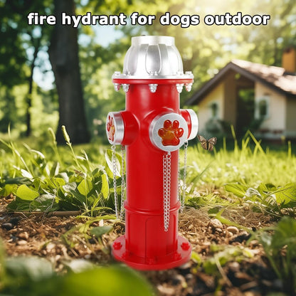 Skiennix Fake Fire Hydrant Statue - Solar Light with Glowing Paw Prints for Outdoor Garden Decor | 14.5" Tall
