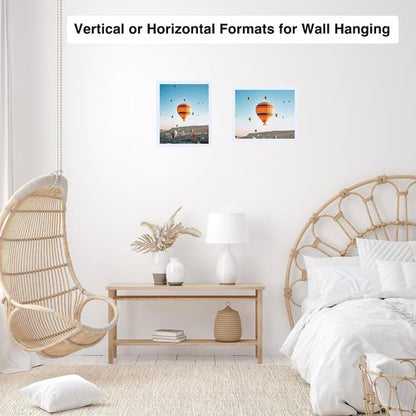 JCJMY 6x7 Picture Frame - White Wall Hanging & Tabletop Display with Shatter-Resistant Plexiglass