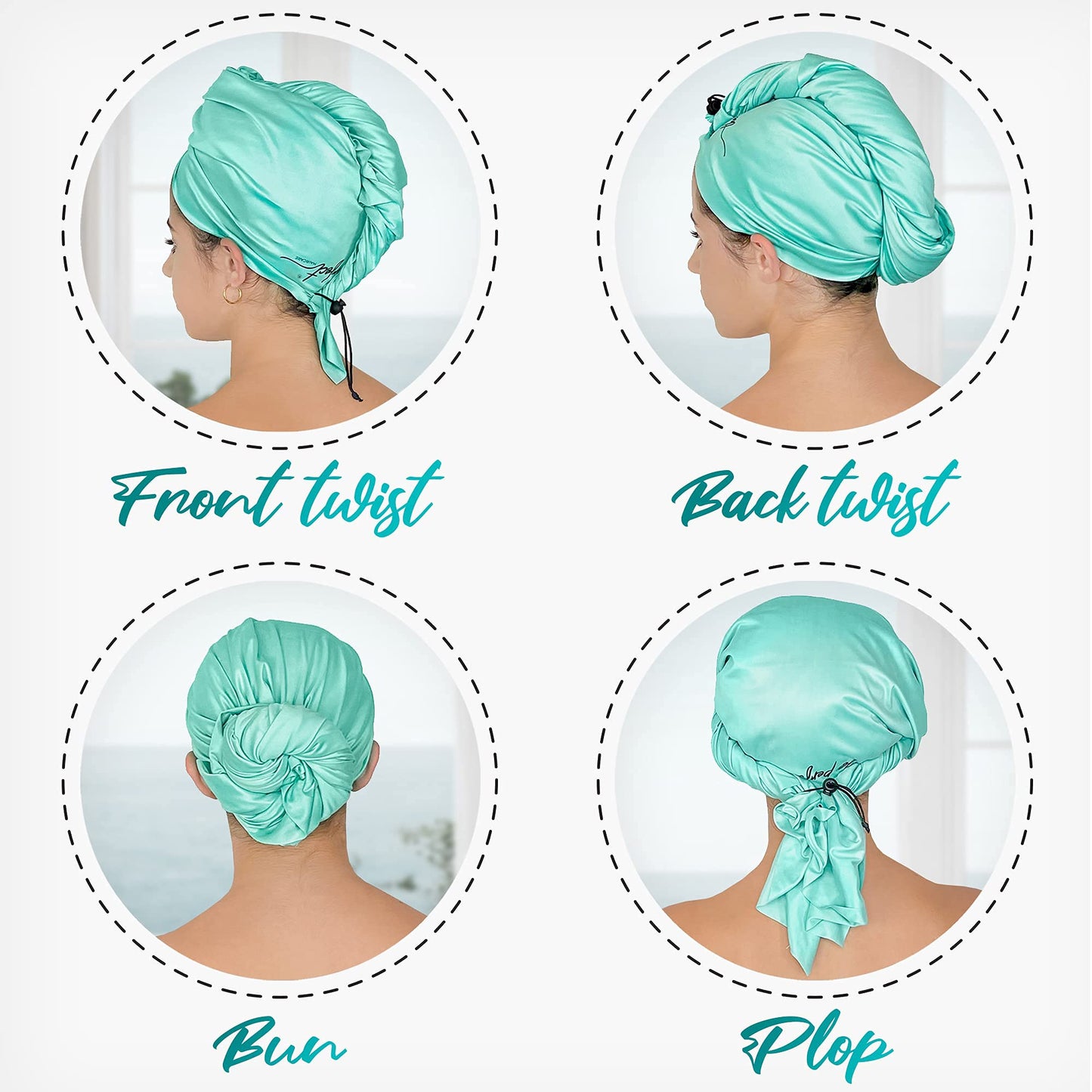 Microfiber Hair Towel Wrap with Wet & Dry Detangling Brush – Fast Drying Anti-Frizz Hair Drying Turban for Curly, Wavy and Straight Hair – Gentle Absorbent Hair Care for Women, Girls and Kids
