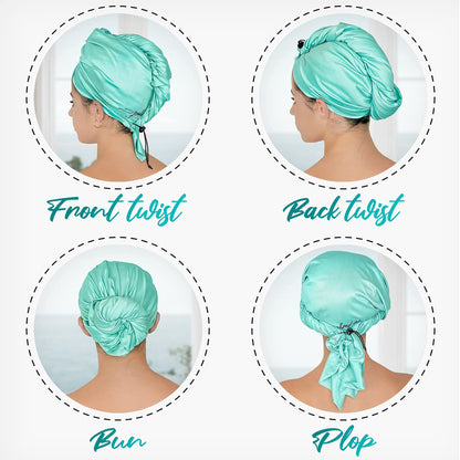 Microfiber Hair Towel Wrap with Wet & Dry Detangling Brush – Fast Drying Anti-Frizz Hair Drying Turban for Curly, Wavy and Straight Hair – Gentle Absorbent Hair Care for Women, Girls and Kids